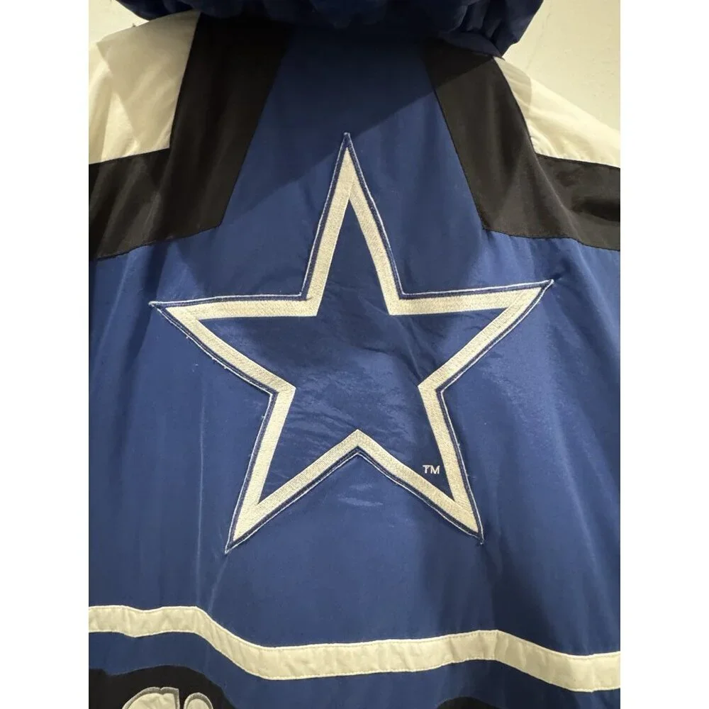 Dallas Cowboys 90s APEX puffer STARS jacket JERRY M blue white NFL Pro Line vtg